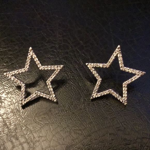 neiman marcus jewelry real diamond 14k gold star cut out post